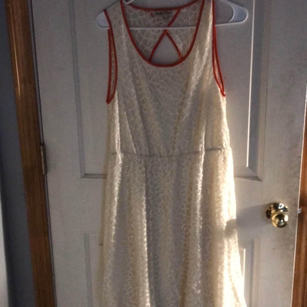 Cream colored knee length sundress